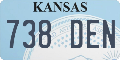 KS license plate 738DEN