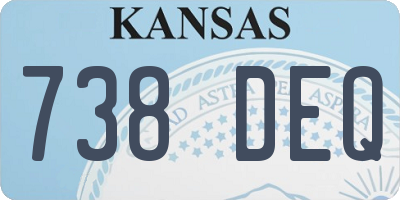 KS license plate 738DEQ