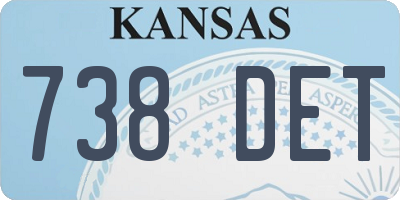 KS license plate 738DET