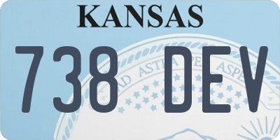 KS license plate 738DEV