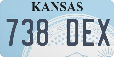 KS license plate 738DEX