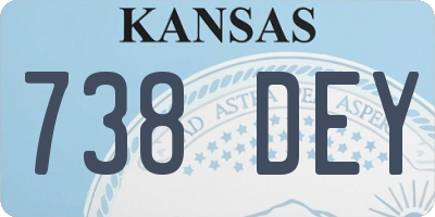 KS license plate 738DEY