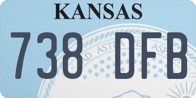 KS license plate 738DFB