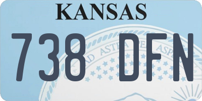 KS license plate 738DFN