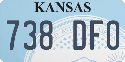 KS license plate 738DFO