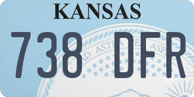KS license plate 738DFR