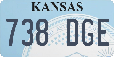 KS license plate 738DGE