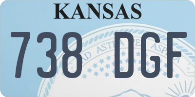 KS license plate 738DGF