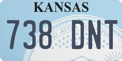 KS license plate 738DNT