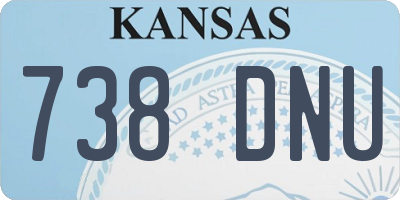 KS license plate 738DNU