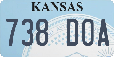 KS license plate 738DOA