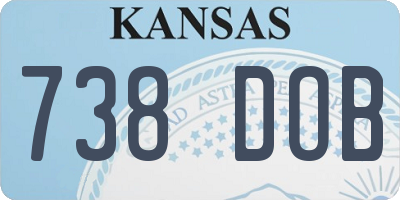 KS license plate 738DOB