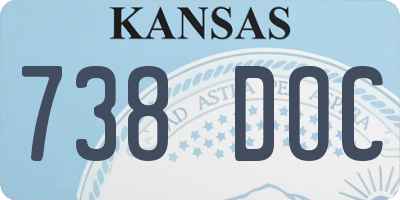 KS license plate 738DOC