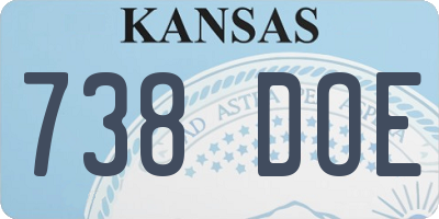 KS license plate 738DOE