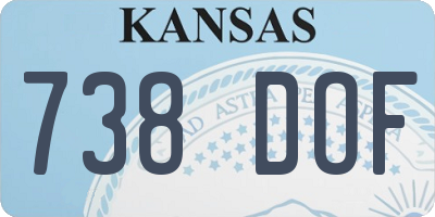 KS license plate 738DOF