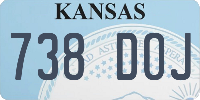 KS license plate 738DOJ