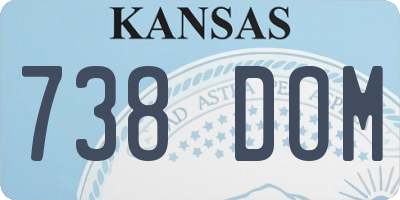 KS license plate 738DOM