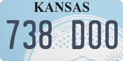KS license plate 738DOO