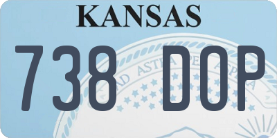 KS license plate 738DOP