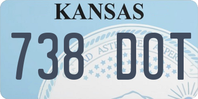KS license plate 738DOT