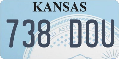 KS license plate 738DOU