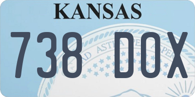 KS license plate 738DOX