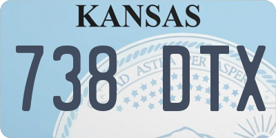 KS license plate 738DTX