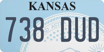 KS license plate 738DUD