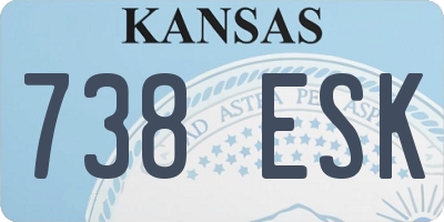 KS license plate 738ESK