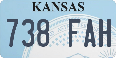 KS license plate 738FAH