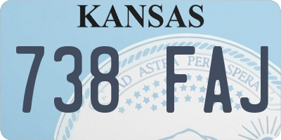 KS license plate 738FAJ