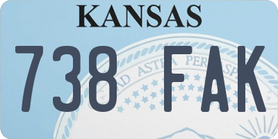 KS license plate 738FAK