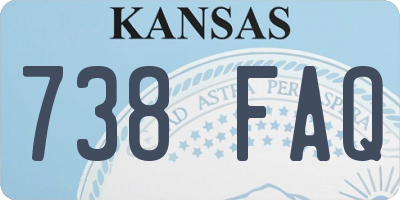 KS license plate 738FAQ