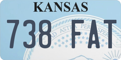 KS license plate 738FAT