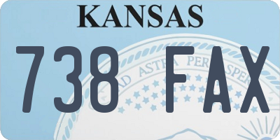 KS license plate 738FAX