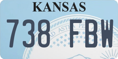 KS license plate 738FBW