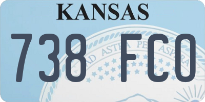 KS license plate 738FCO