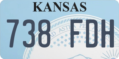 KS license plate 738FDH