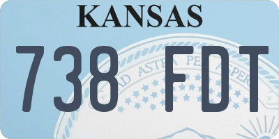 KS license plate 738FDT