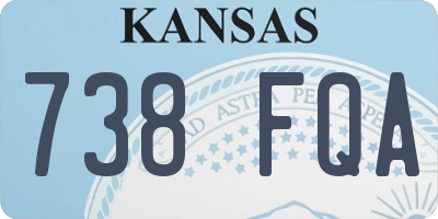 KS license plate 738FQA