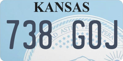 KS license plate 738GOJ