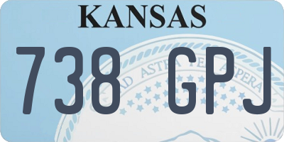 KS license plate 738GPJ