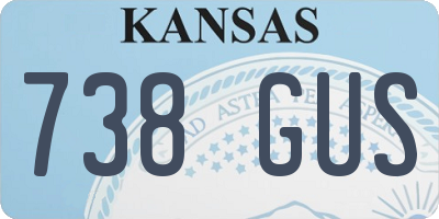 KS license plate 738GUS