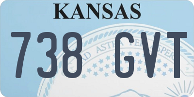 KS license plate 738GVT
