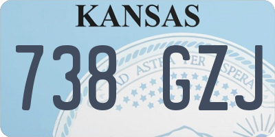 KS license plate 738GZJ