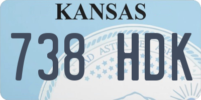 KS license plate 738HDK