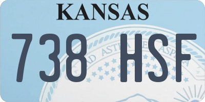 KS license plate 738HSF