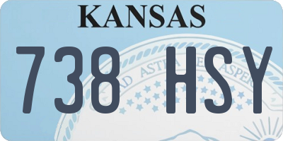 KS license plate 738HSY