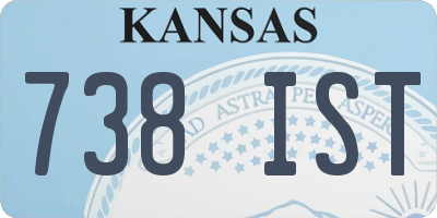KS license plate 738IST
