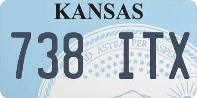 KS license plate 738ITX